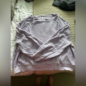 Free People Lilac Textured Crewneck Sweater/Sweatshirt